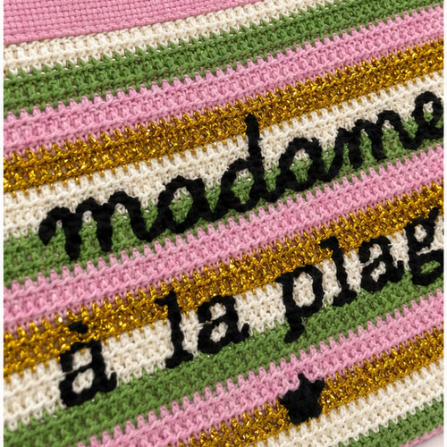 HS strandtas Roze - detail van materiaal en afwerking