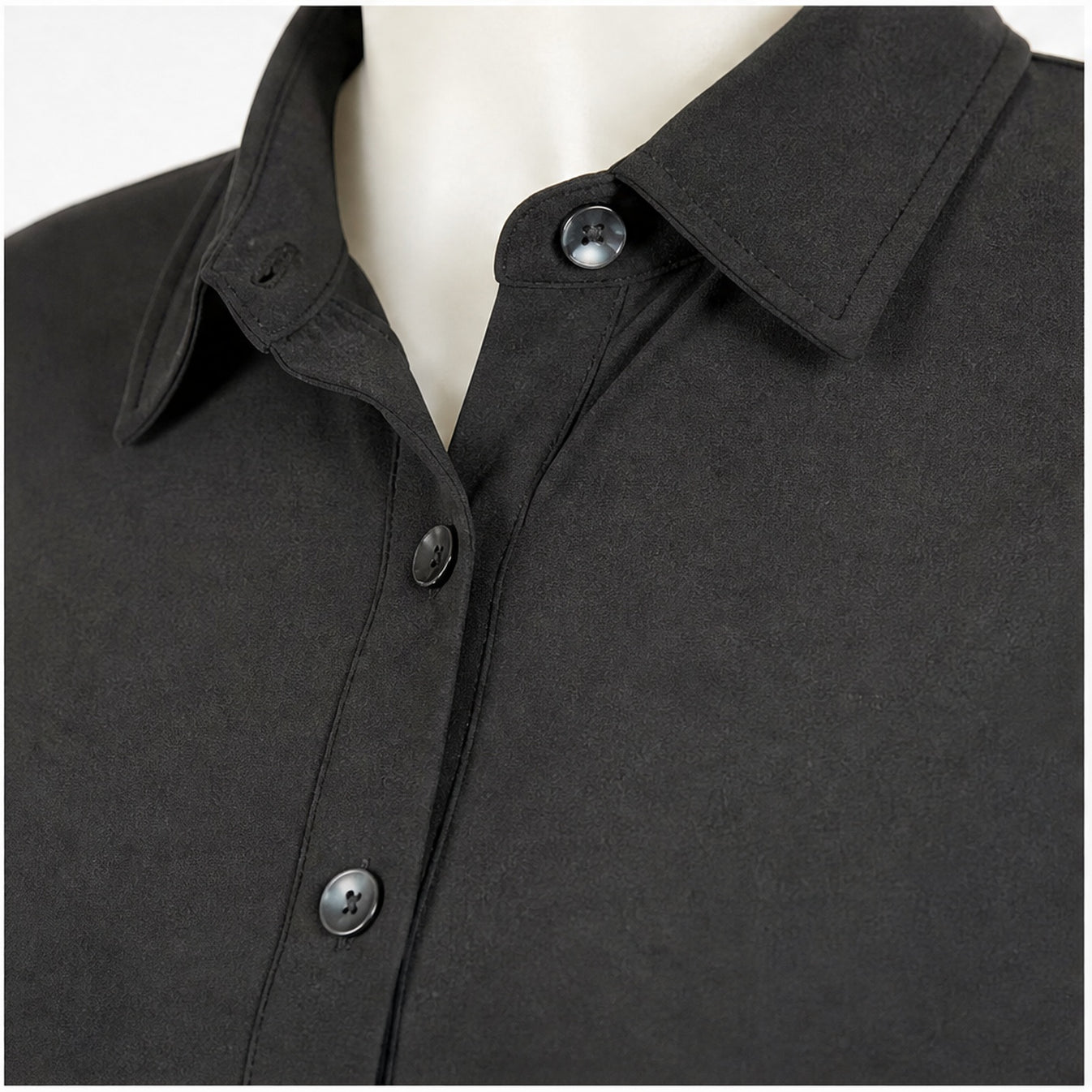 Angelle Milan Blouse - Zwart Effen - detail