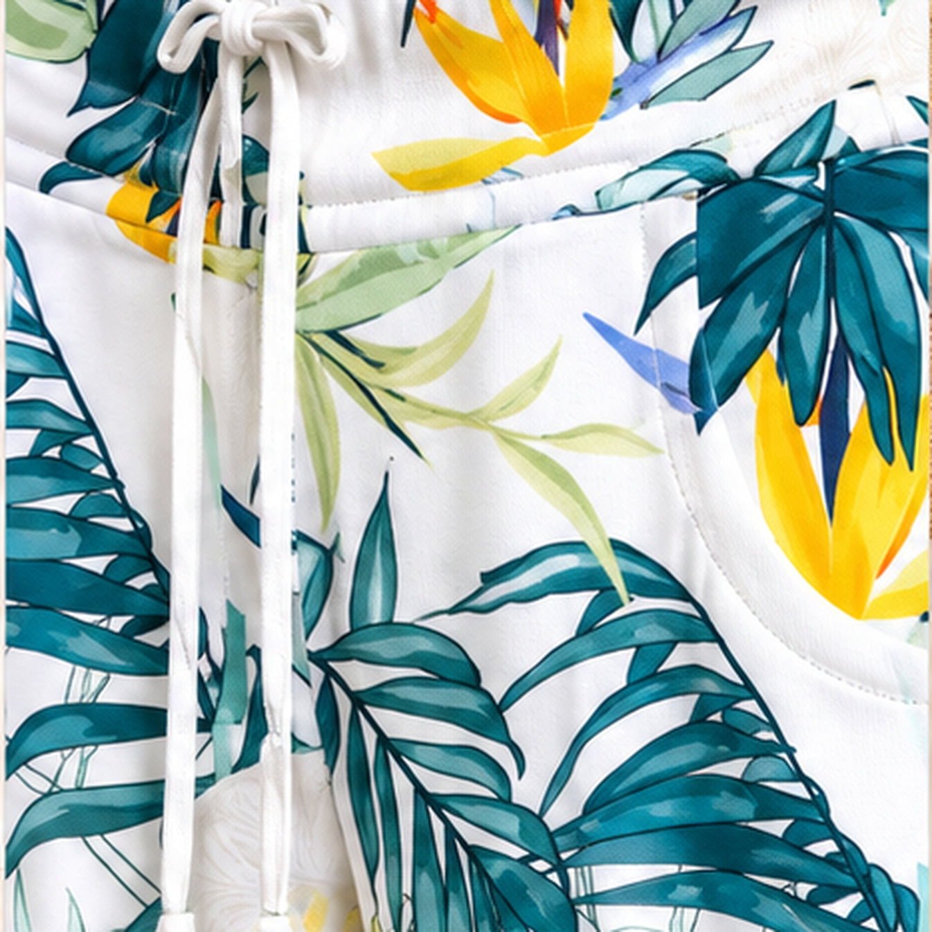 Angelle Milan White Green Tropical - detail