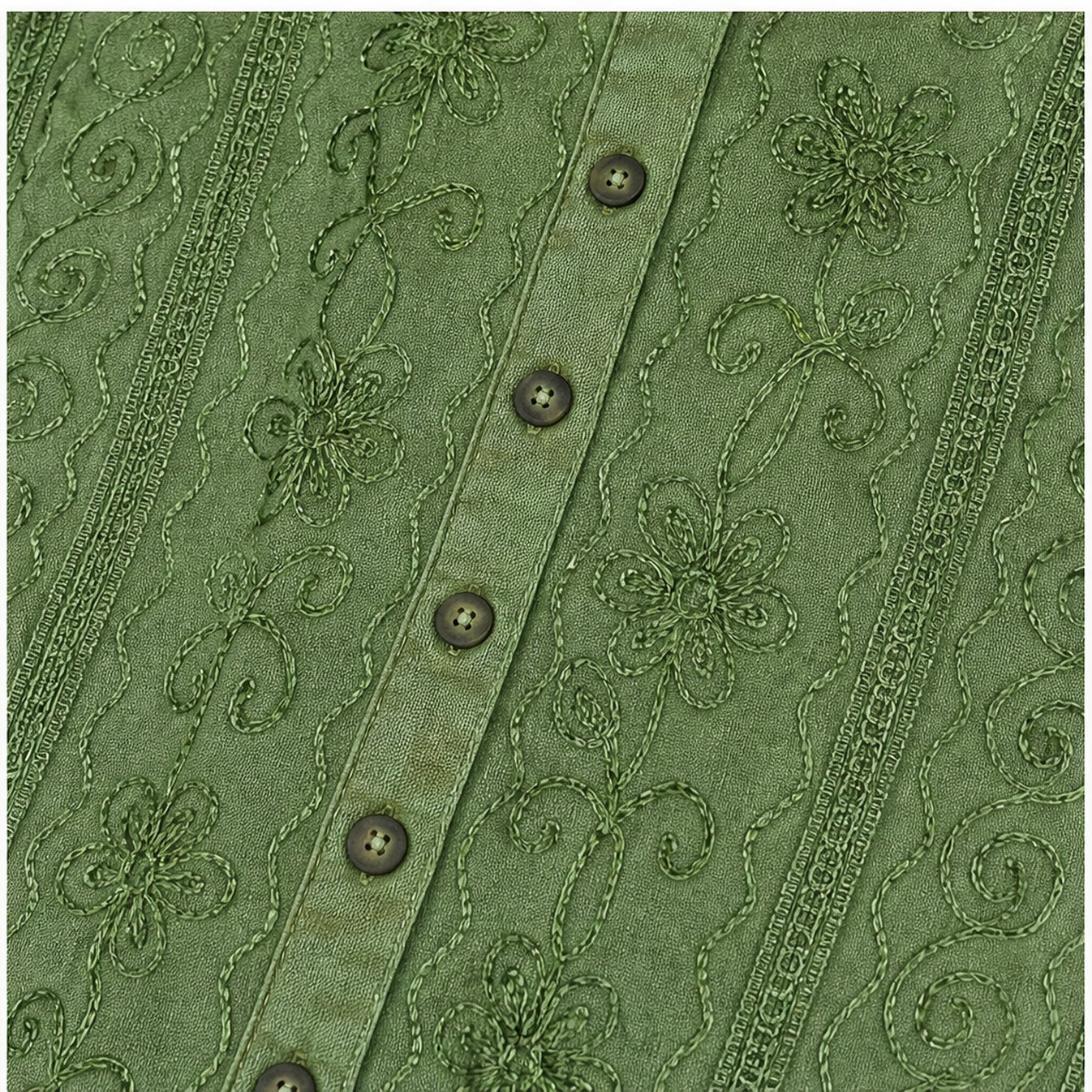 HS Top Handmade India - Meerdere Kleuren - Groen - borduursel en stofdetail