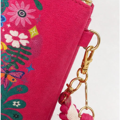 HS tasje Stronger Together Roze - detail van materiaal en afwerking