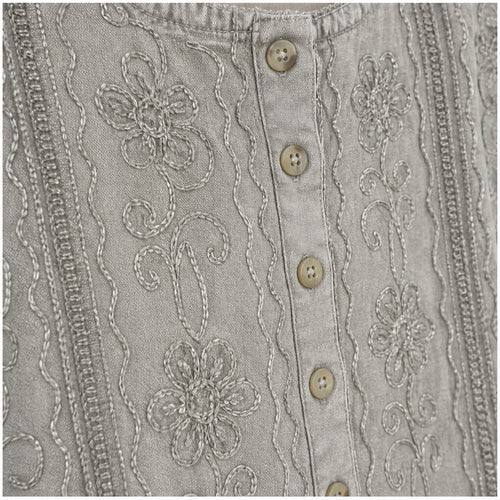 HS Top Handmade India - Meerdere Kleuren - Lichtgrijs - borduursel en stofdetail