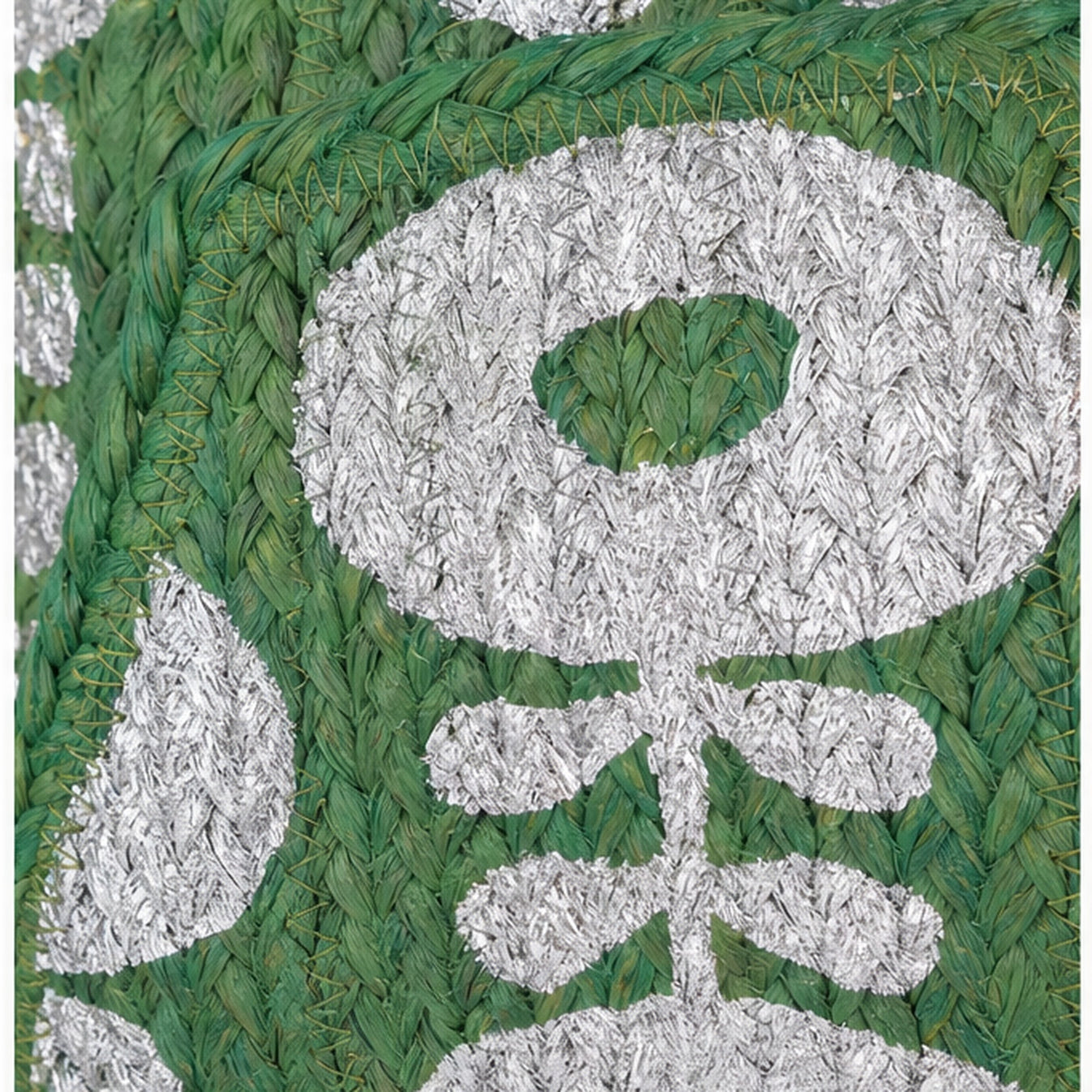 HS crossbody tas Groen Wit Kralen - detail van materiaal en afwerking
