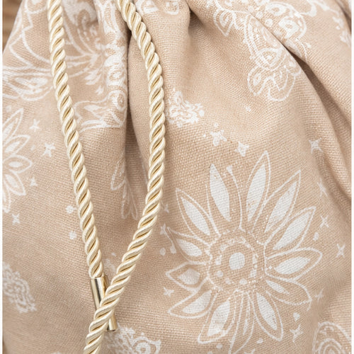 HS tas Beige - detail van materiaal en afwerking