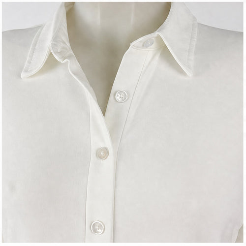 Angelle Milan Blouse - Ecru Effen - detail