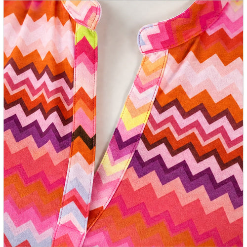 Angelle Milan Roze Oranje Streepprint - detail