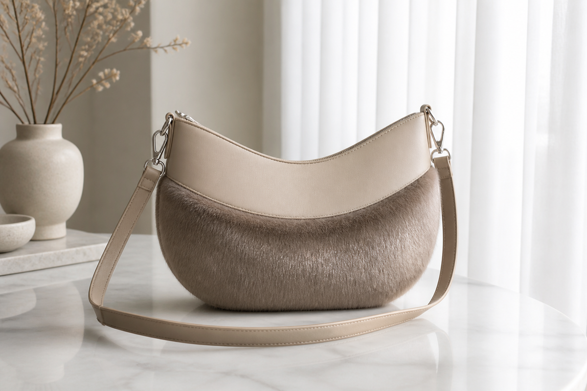 Faux Fur Crescent Tas