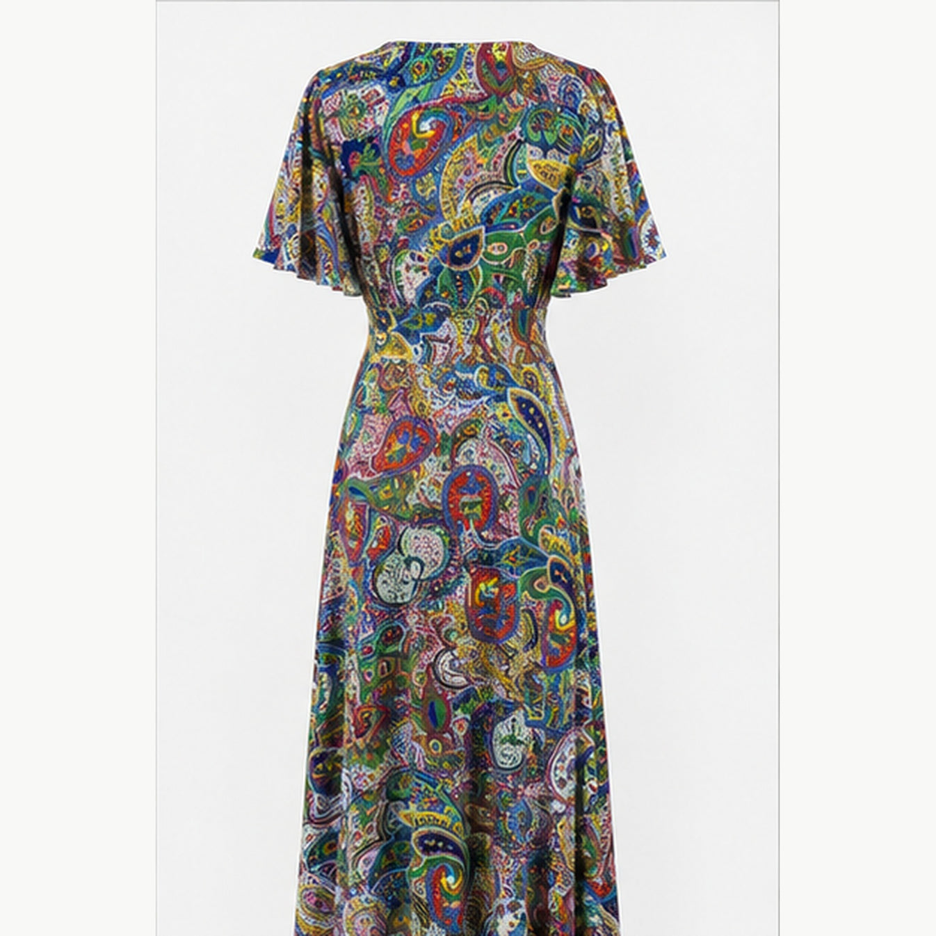 Jimi Fei Paris Maxi Jurk Dames - One Size - Multicolor Paisley - back