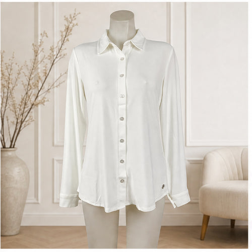 Angelle Milan Blouse - Ecru Effen - sfeerbeeld