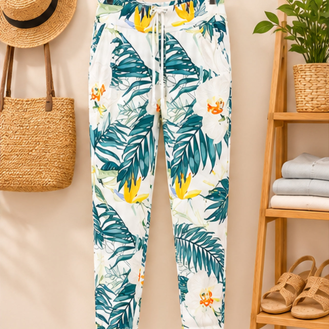 Angelle Milan White Green Tropical - sfeerbeeld