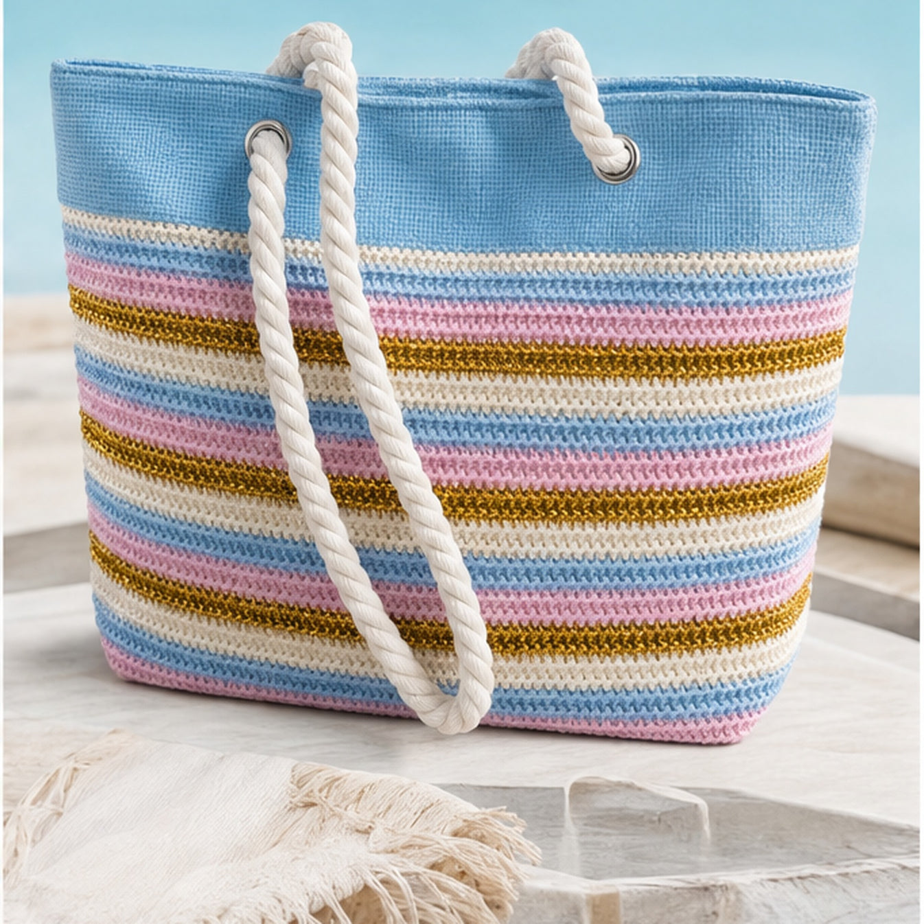 HS strandtas Blauw - sfeerbeeld