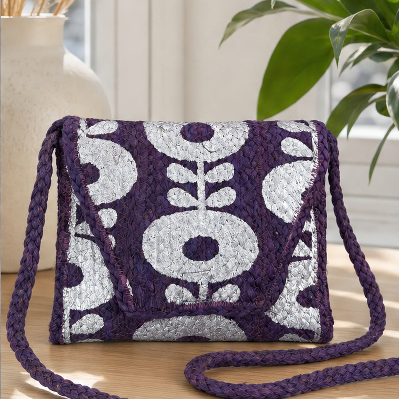 HS crossbody tas Paars Kralen - sfeerbeeld