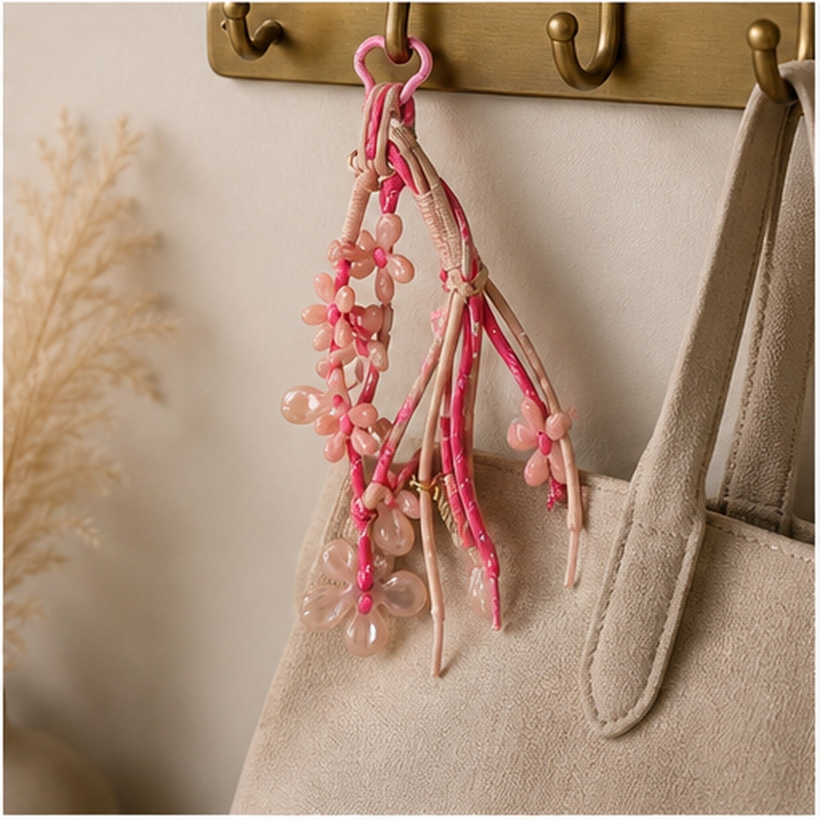 HS Fashion Tassenhanger - Beige design 35 - Beige design 35 - in setting
