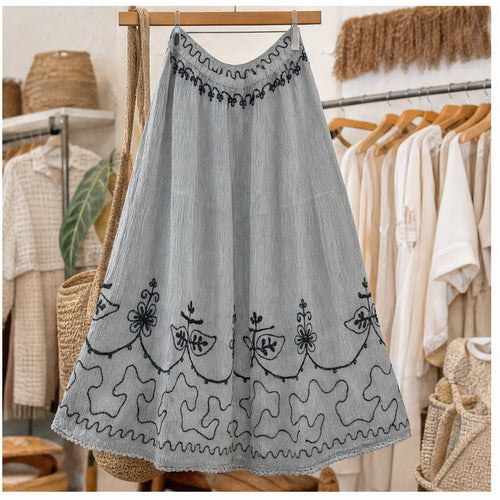 HS Rok Handmade in India - Meerdere Kleuren - Lichtgrijs - sfeerbeeld