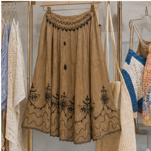 HS Rok Handmade in India - Meerdere Kleuren - Zand - sfeerbeeld
