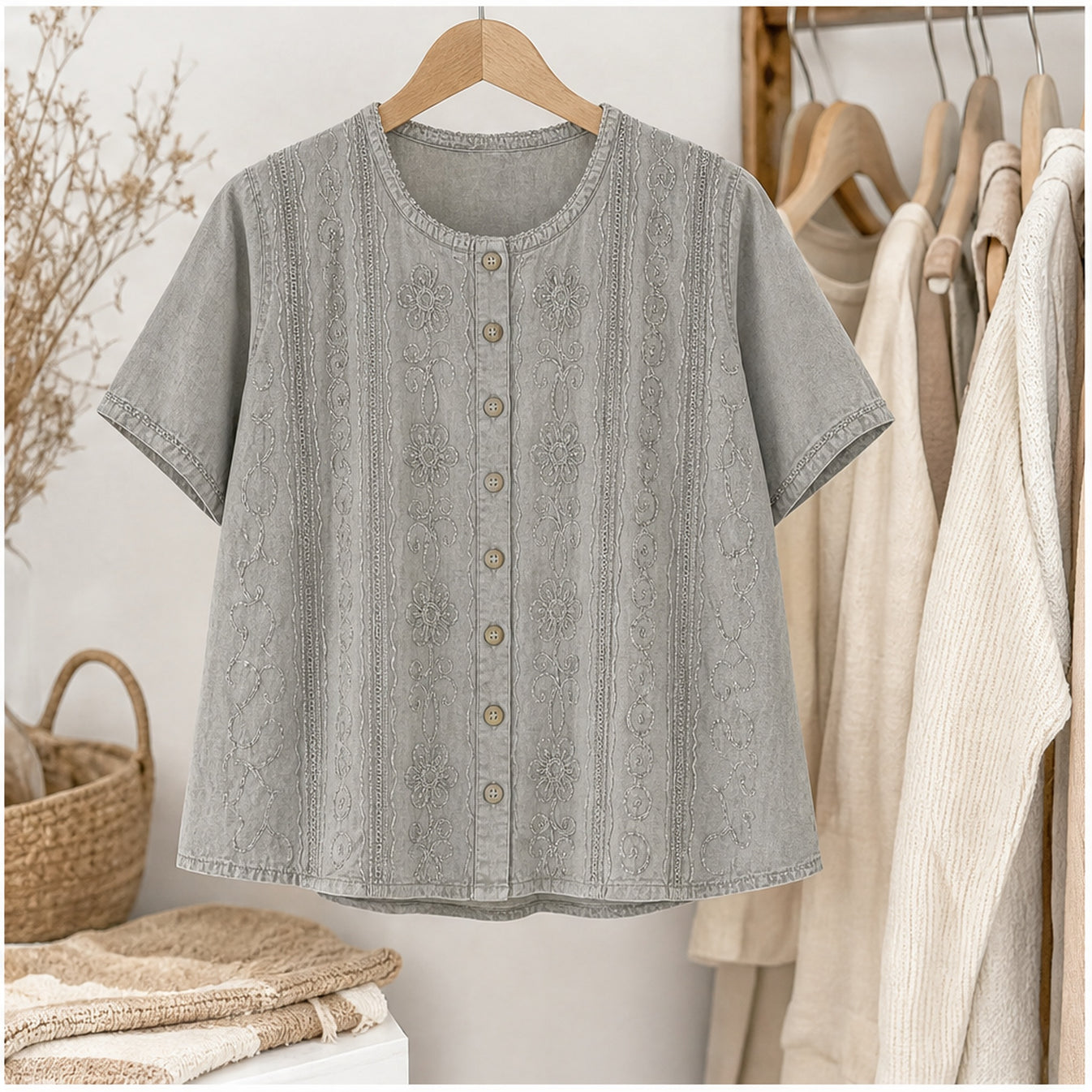 HS Top Handmade India - Meerdere Kleuren - Lichtgrijs - sfeerbeeld