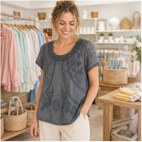 HS Shirt - Meerdere Kleuren - Antraciet Borduursel - sfeerbeeld
