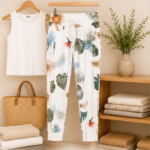 Angelle Milan White Tropical Leaf - sfeerbeeld