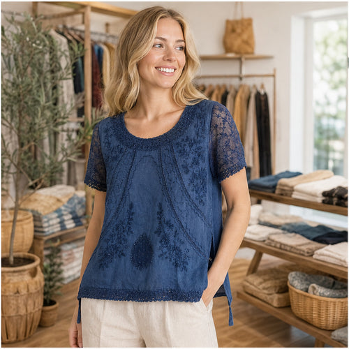 HS Shirt - Meerdere Kleuren - Denimblauw Borduursel - sfeerbeeld