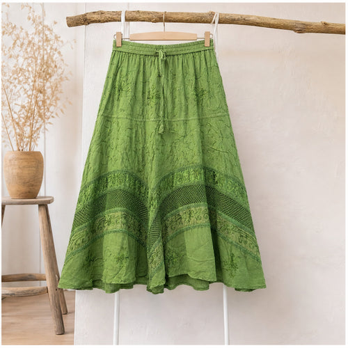 HS Rok Handmade in India - Meerdere Kleuren - Groen - sfeerbeeld