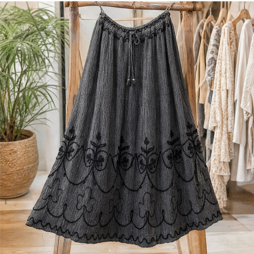 HS Rok Handmade in India - Meerdere Kleuren - Antraciet - sfeerbeeld