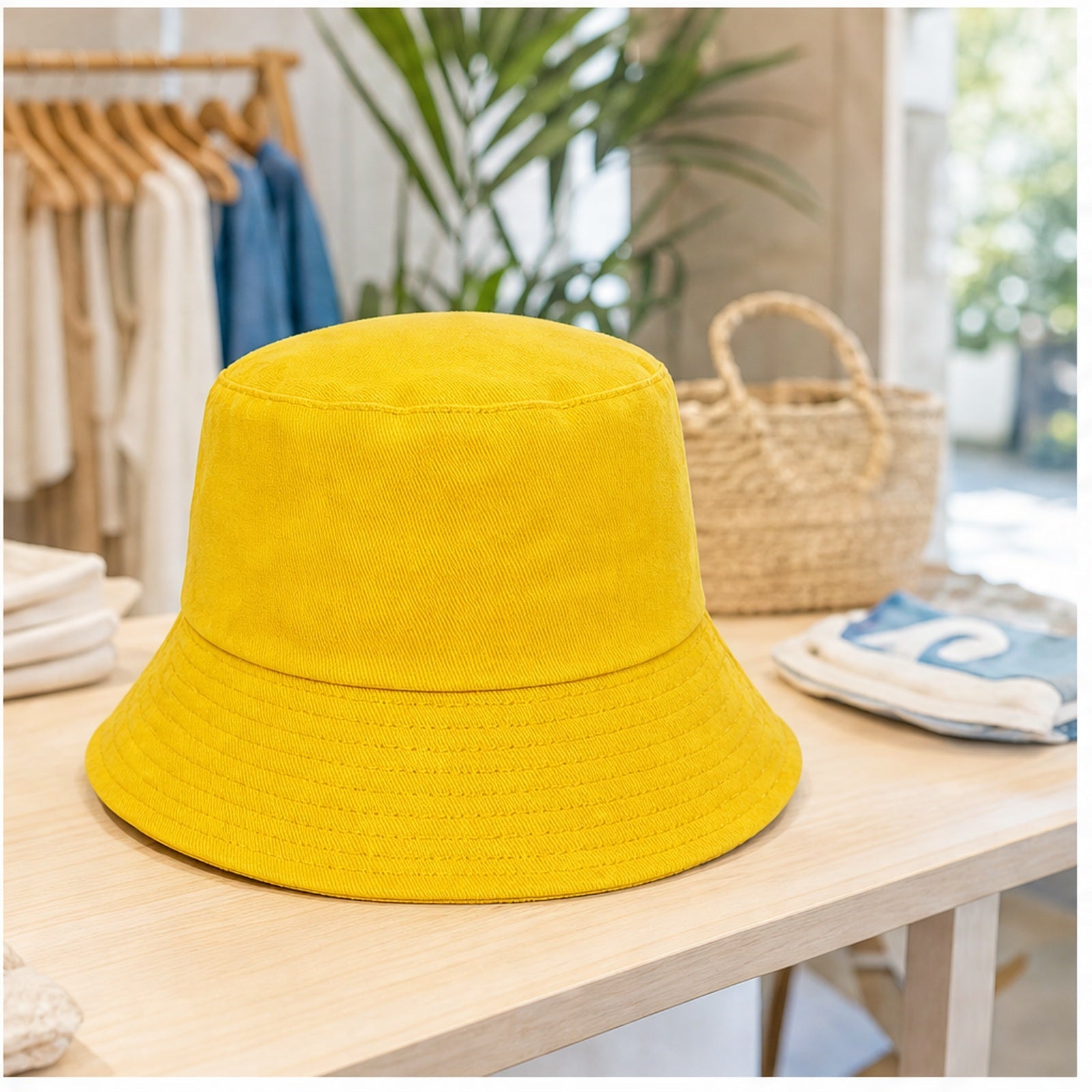 HS Fashion Bucket Hat - Geel - Geel - in setting