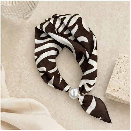 HS Parelsjaal Zebraprint - Meerdere Kleuren - Bruin Zebraprint - sfeerbeeld