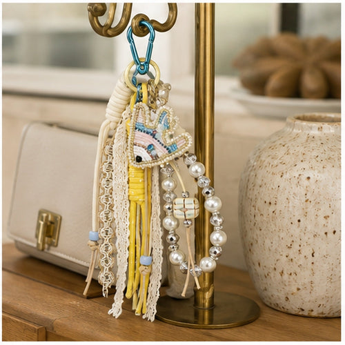 HS Fashion Tassenhanger - Beige design 43 - Beige design 43 - in setting
