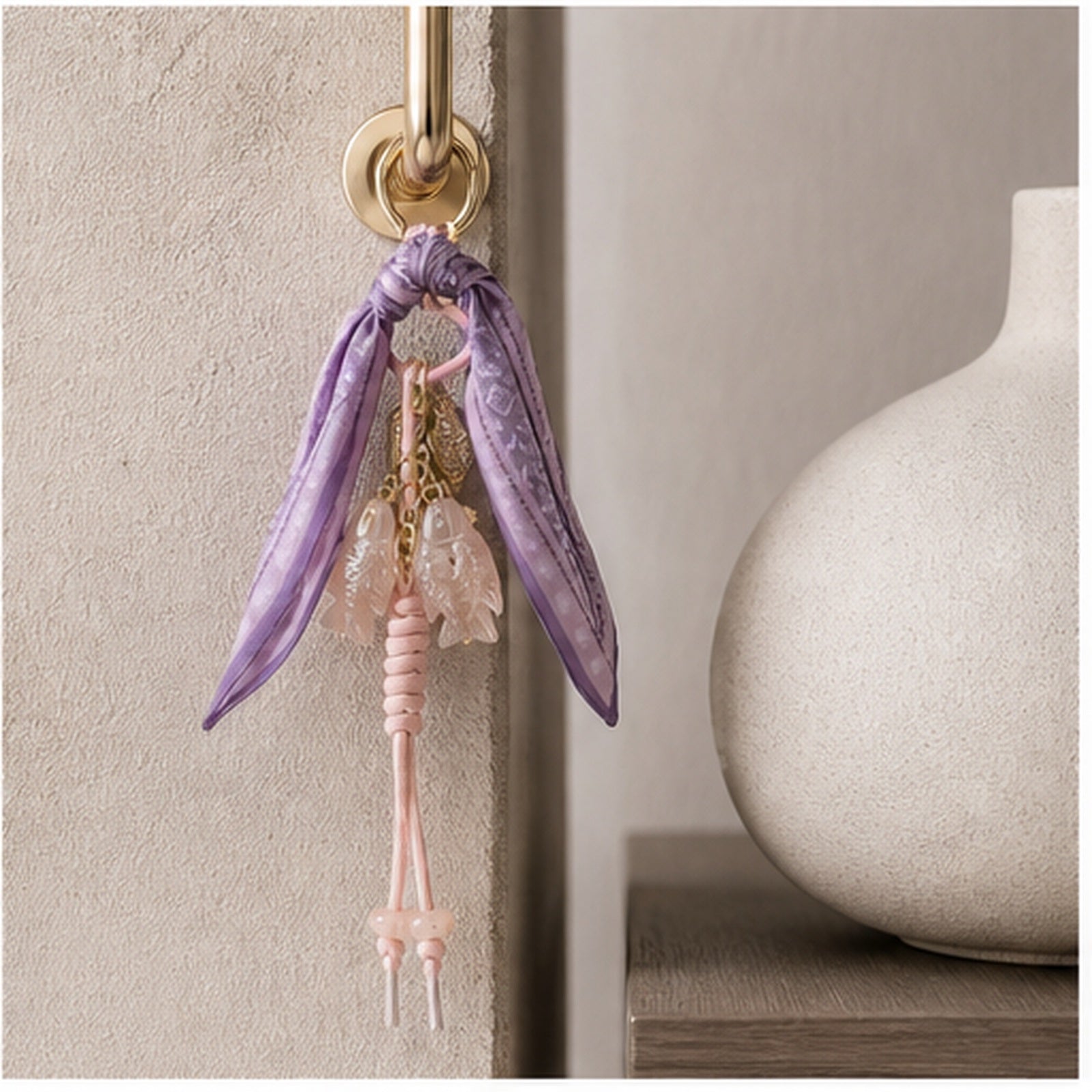 HS Fashion Tassenhanger - Beige design 44 - Beige design 44 - in setting