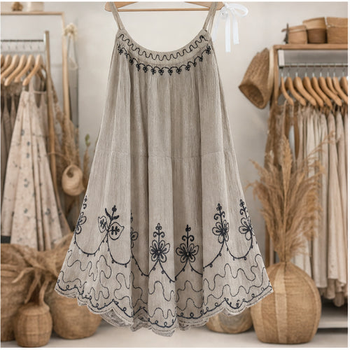 HS Rok Handmade in India - Meerdere Kleuren - Taupegrijs - sfeerbeeld