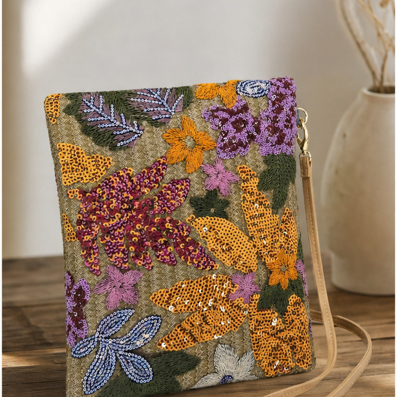 HS crossbody tas Multicolor Bloemen - sfeerbeeld