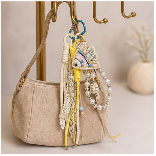 HS Fashion Tassenhanger - Beige design 38 - Beige design 38 - in setting