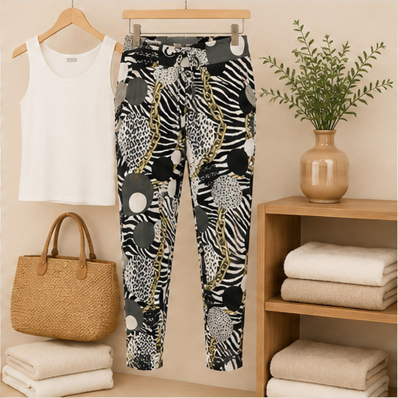 Angelle Milan Black White Animal Chain - sfeerbeeld