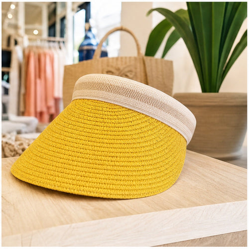 HS Fashion Zonneklep Basic - Geel - Geel - in setting