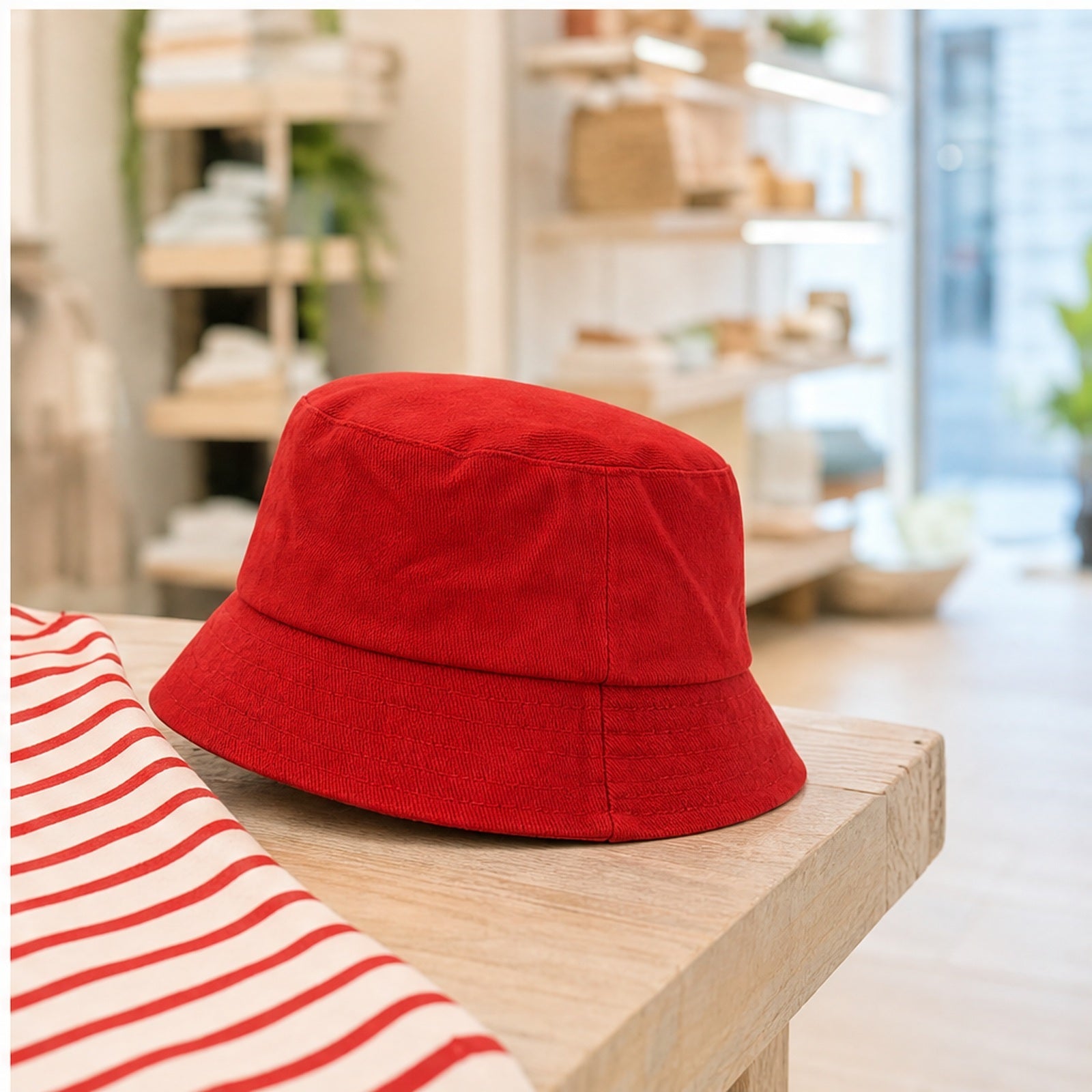 HS Fashion Bucket Hat - Rood - Rood - in setting