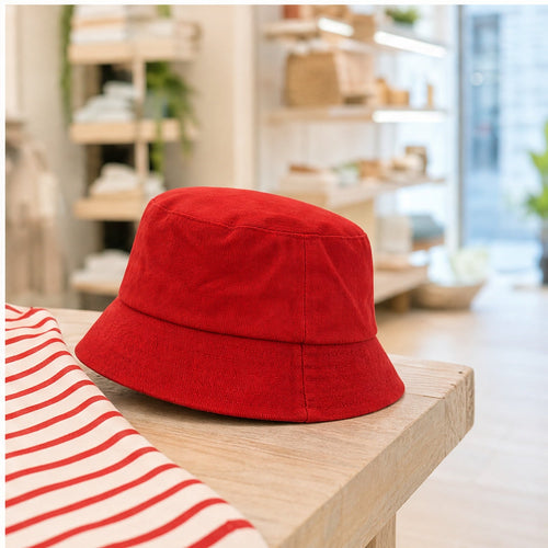 HS Fashion Bucket Hat - Rood - Rood - in setting
