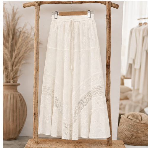 HS Rok Handmade in India - Meerdere Kleuren - Ecru - sfeerbeeld