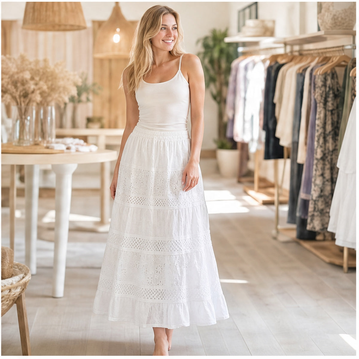 HS Rok - Meerdere Kleuren - Wit Broderie - sfeerbeeld