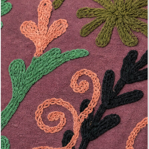HS Luchtige Katoenen Damesjas Bruinroze Paisley Print - One Size - detail van stof en afwerking