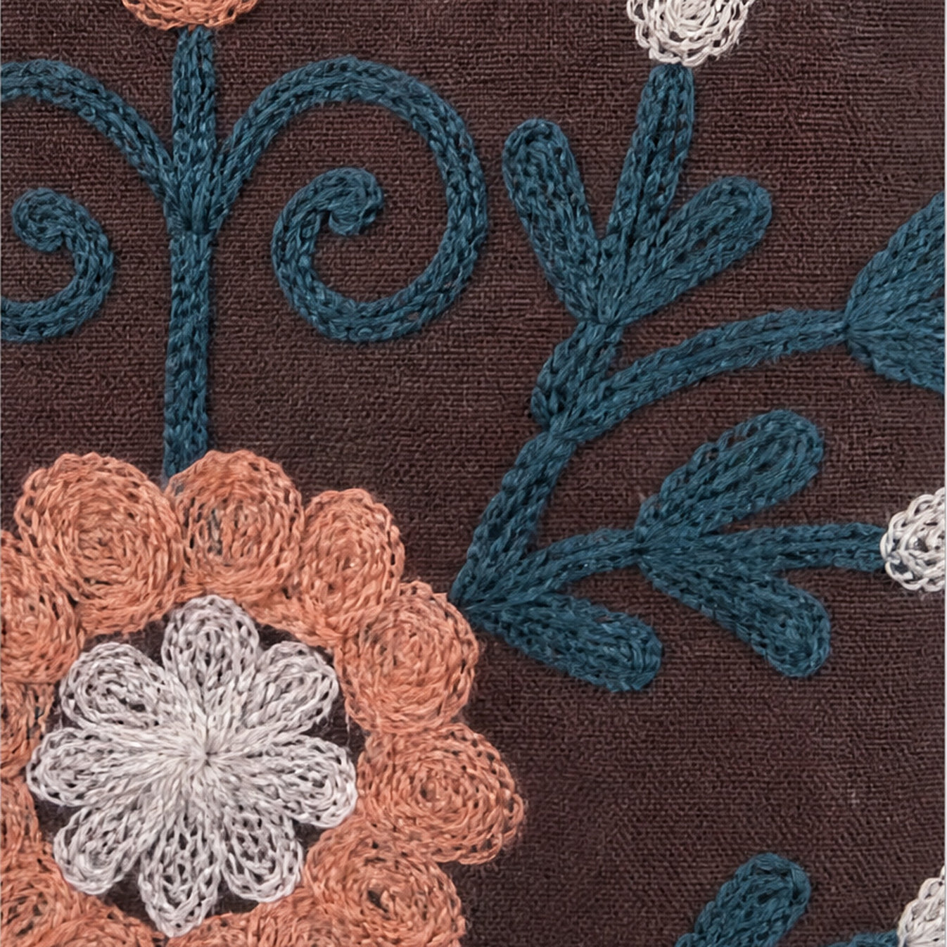 HS Luchtige Katoenen Damesjas Zwart Bloemenprint - One Size - detail van stof en afwerking
