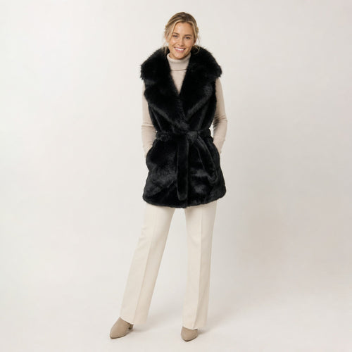 Faux Fur Gilet met Ceintuur - One Size