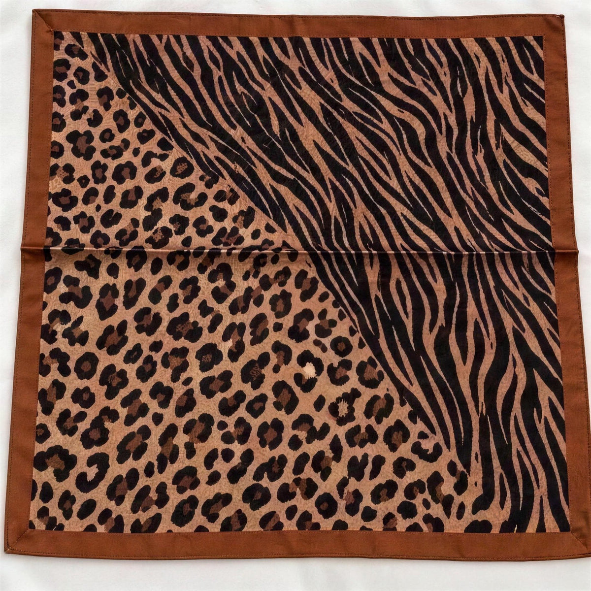 Satijnen Sjaal 70x70 - Luipaard/Zebra
