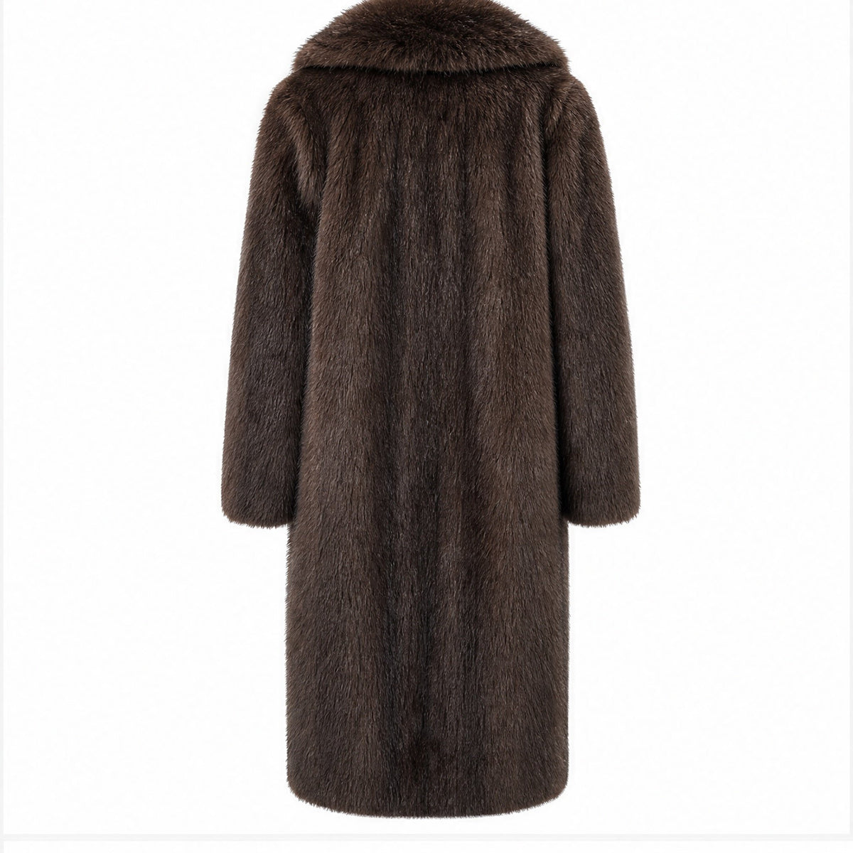 Lange Faux Fur Jas - One Size - Donkerbruin & Camel