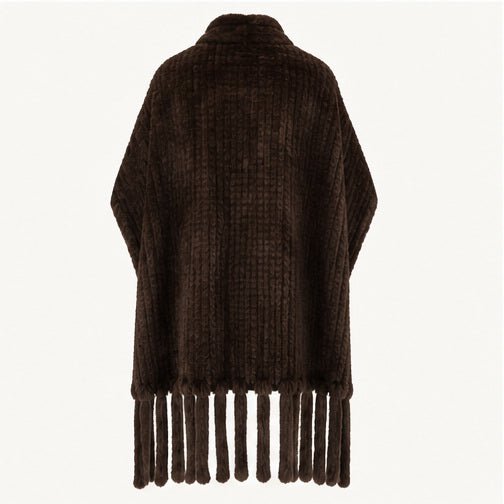 Faux Fur Poncho Sjaal