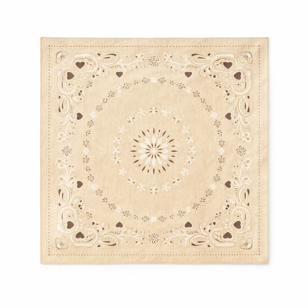 HS Sjaal - 70x70 - Hartje Paisley - Katoen - veelzijdig te stylen - 6 kleuren - 70x70 cm - BACK