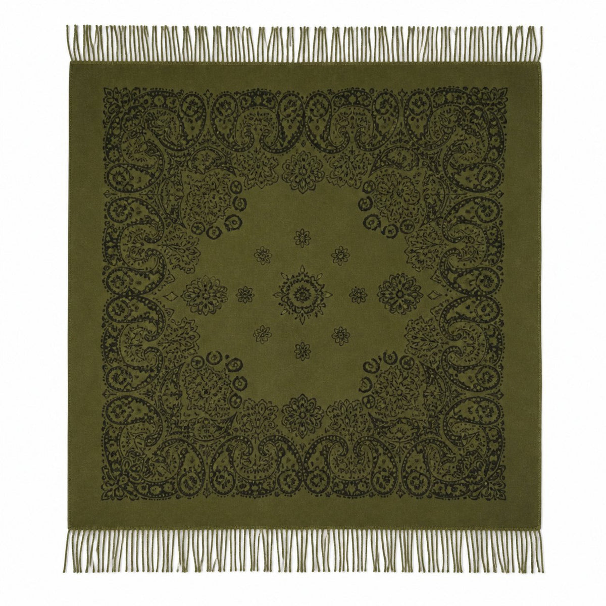Vierkante Paisley Sjaal met Franjes - 105x105 cm