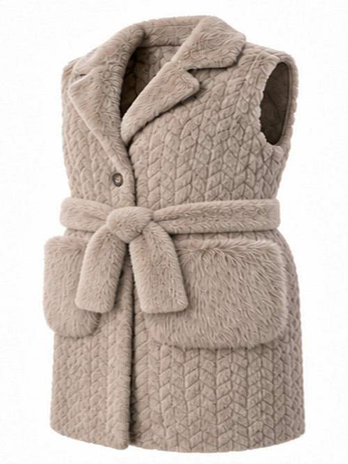 Lang faux fur gilet