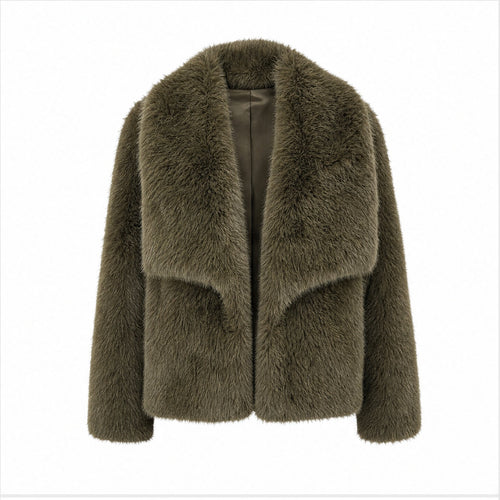 Korte Faux Fur Jas - Lange Mouwen - One Size
