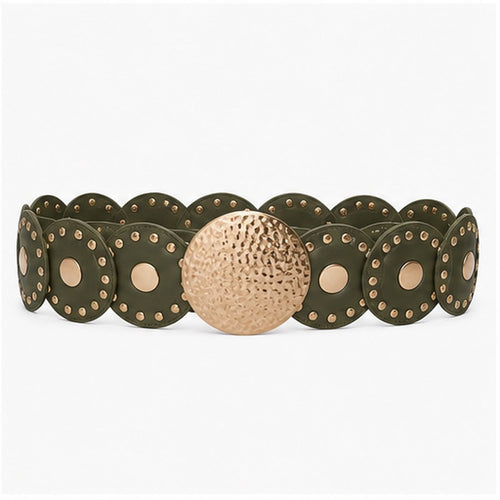 Brede Elastische Riem met Ronde Gesp - One Size