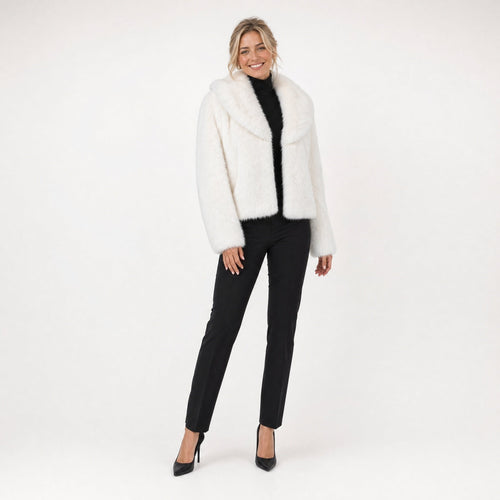 Korte Faux Fur Jas - Lange Mouwen - One Size
